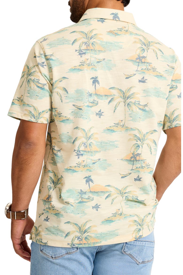 San Lucio Tides Mirage Tropical Print IslandZone® Polo, Alternate, color, TANNED CREAM