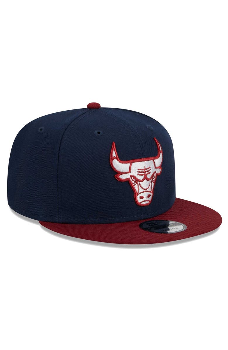 New Era Men's New Era Navy/Crimson Chicago Bulls Two-Tone Color Pack 9FIFTY Snapback Hat, Alternate, color,
