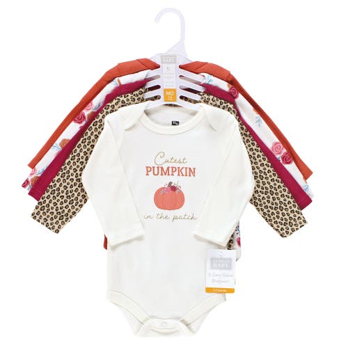 Hudson Baby Soft Cotton Long-sleeve Bodysuits In Multi
