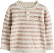 NEXT Kids' Stripe Stitch Bear Sweater