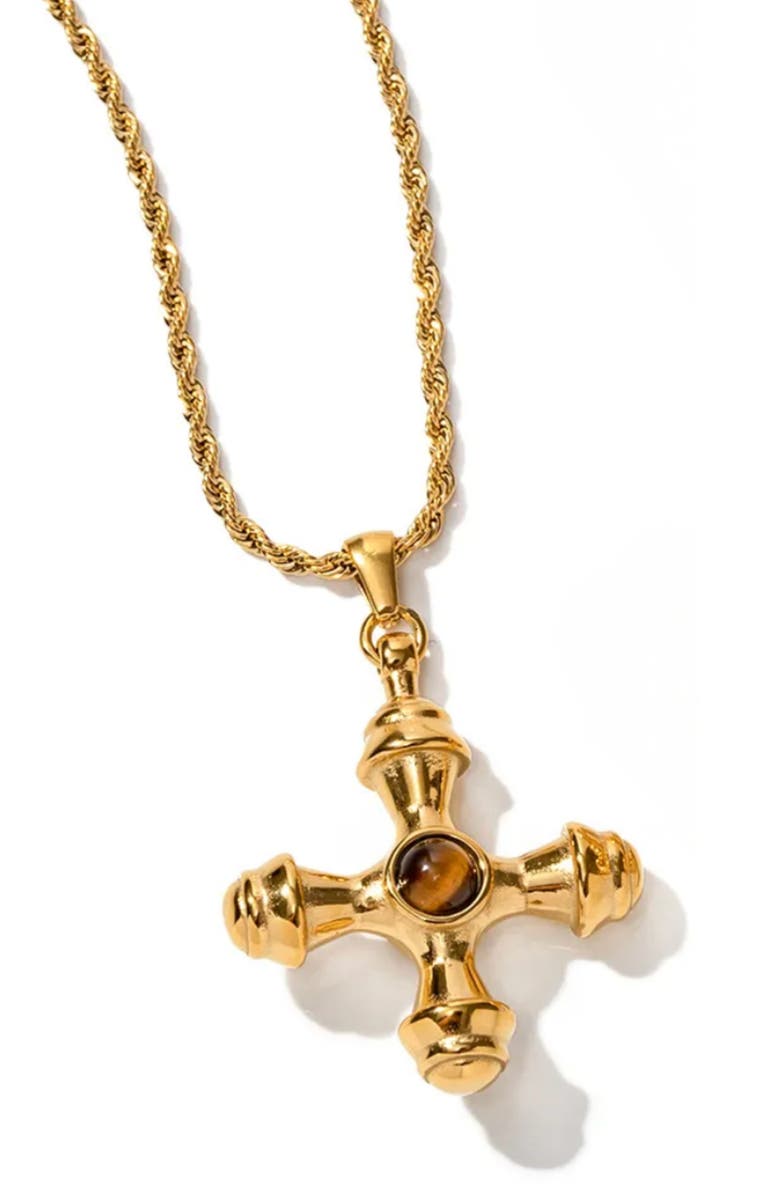 MacRae & Co. Macie Pendant Necklace, Main, color, Brown