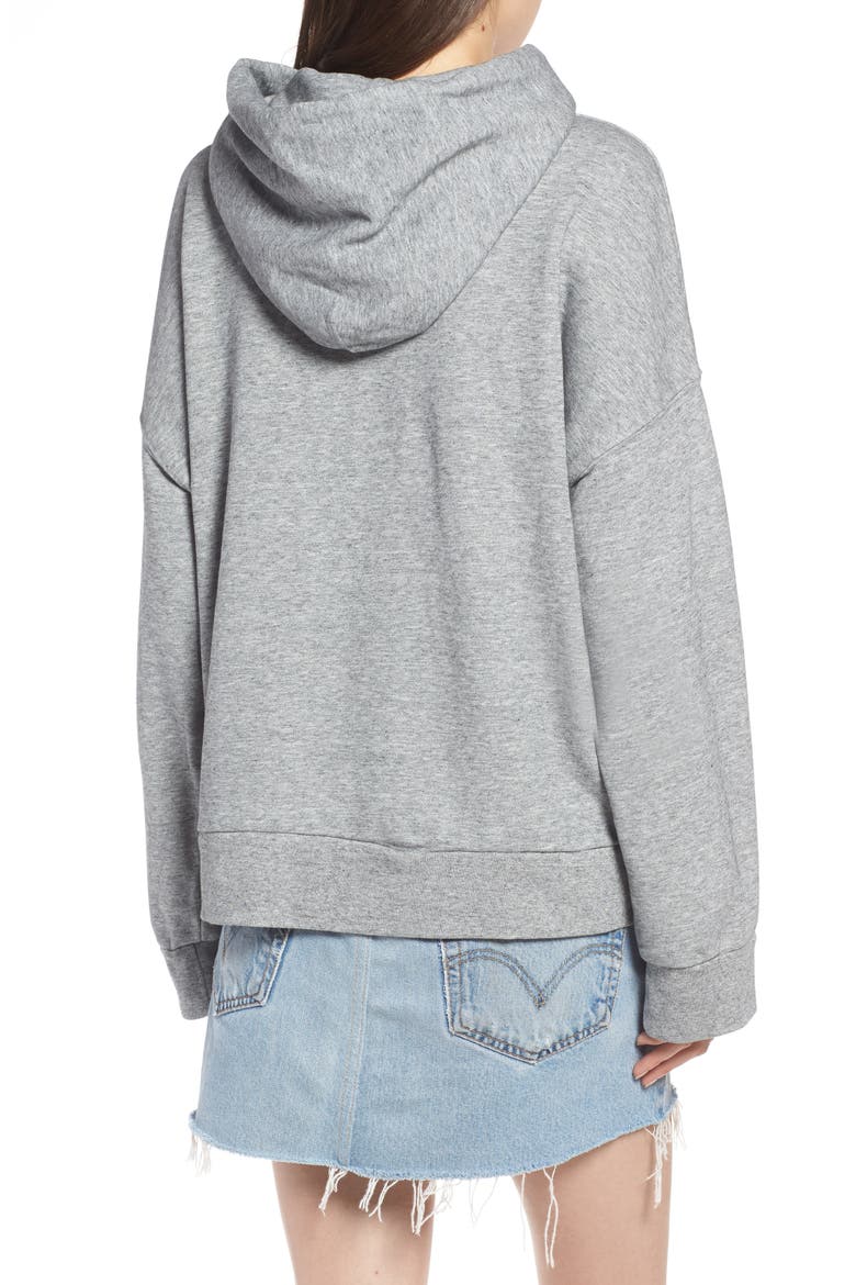 Levi's® Logo Patch Oversize Hoodie, Alternate, color, SMOKESTACK HEATHER