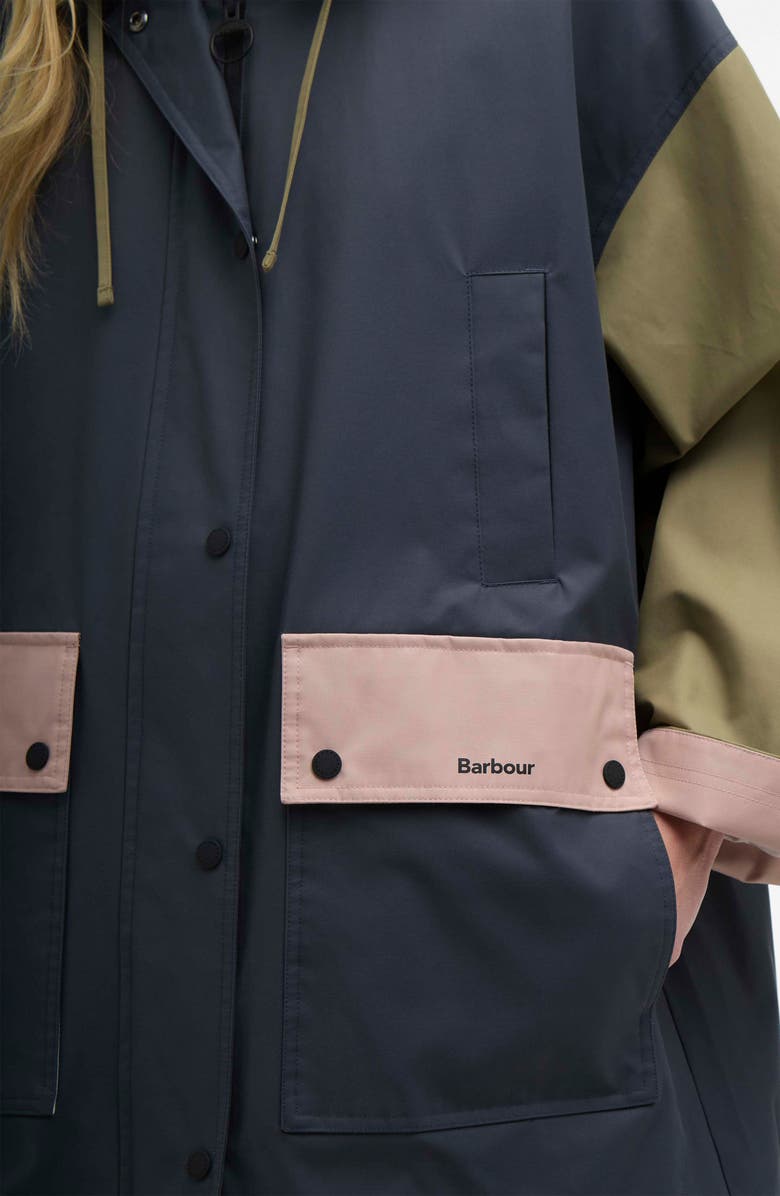 Barbour Blearigg Water Repellent Longline Hooded Jacket, Alternate, color, Dusk Grey / Gardenia