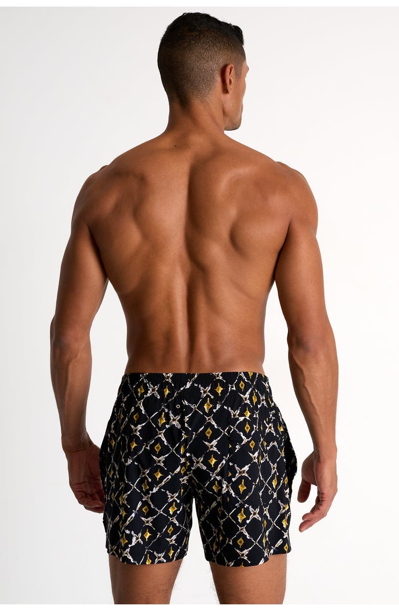 SHAN Classic fit stretch swim trunks, Alternate, color,