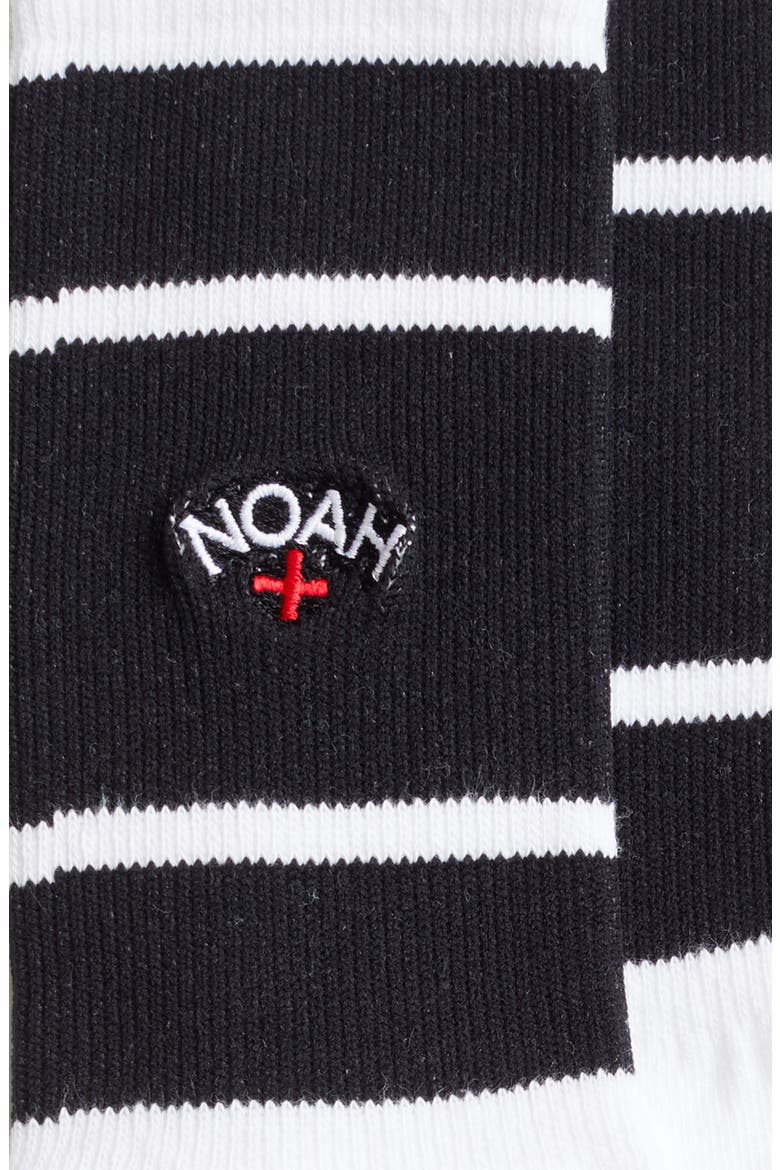 Varsity Stripe Cotton Blend Socks, Alternate, color, BLACK
