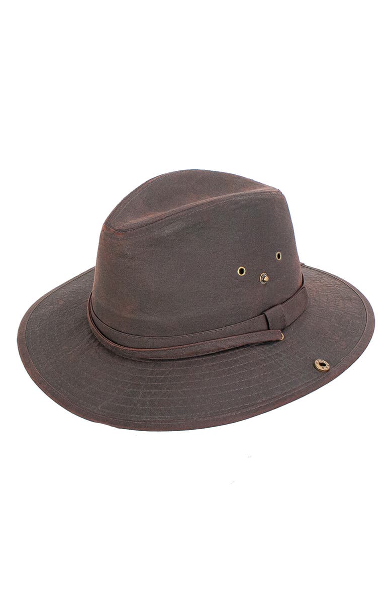 PETER GRIMM Aslan Oil Cloth Hat, Main, color, Brown