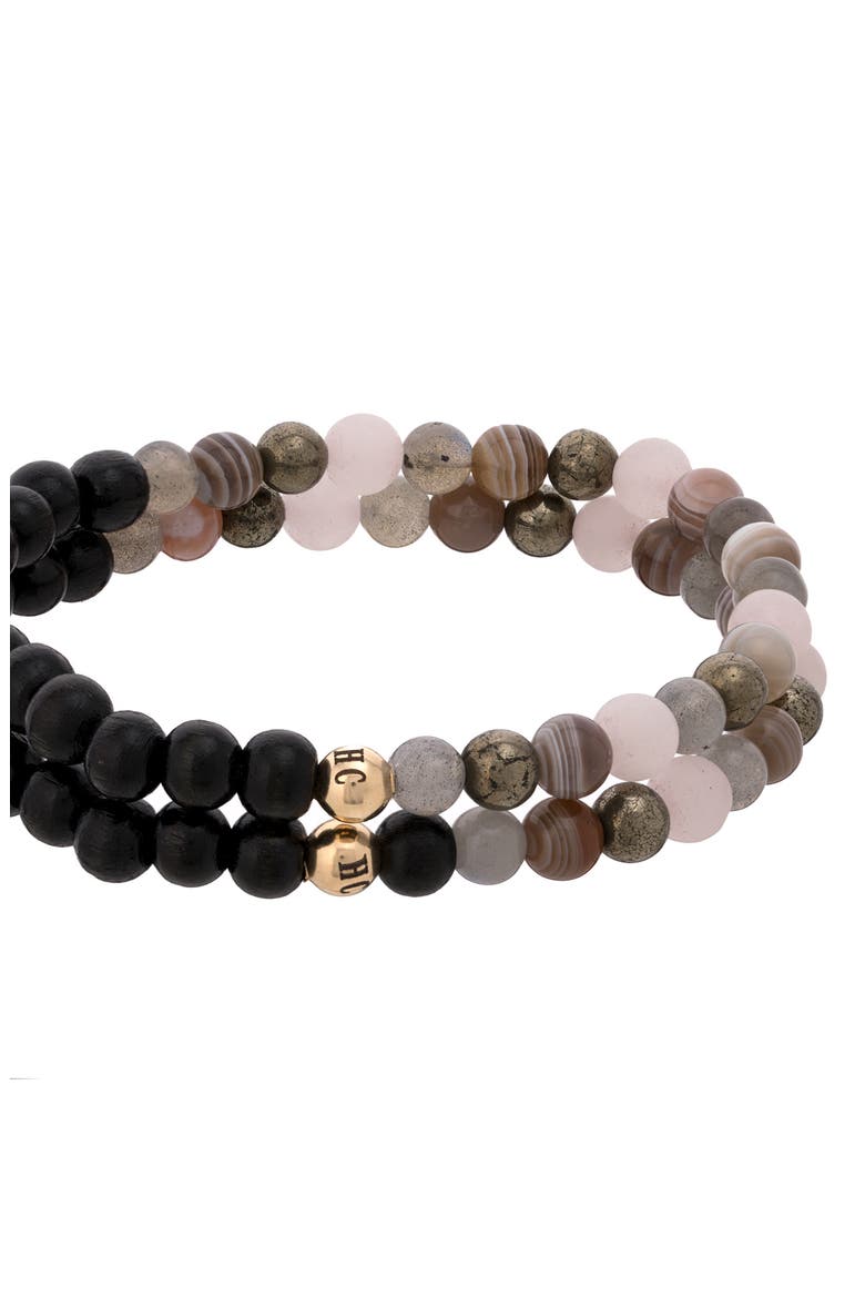 Men's N5 Goodbye Trauma Set of 2 Healer's Bracelets, Alternate, color, BLACK