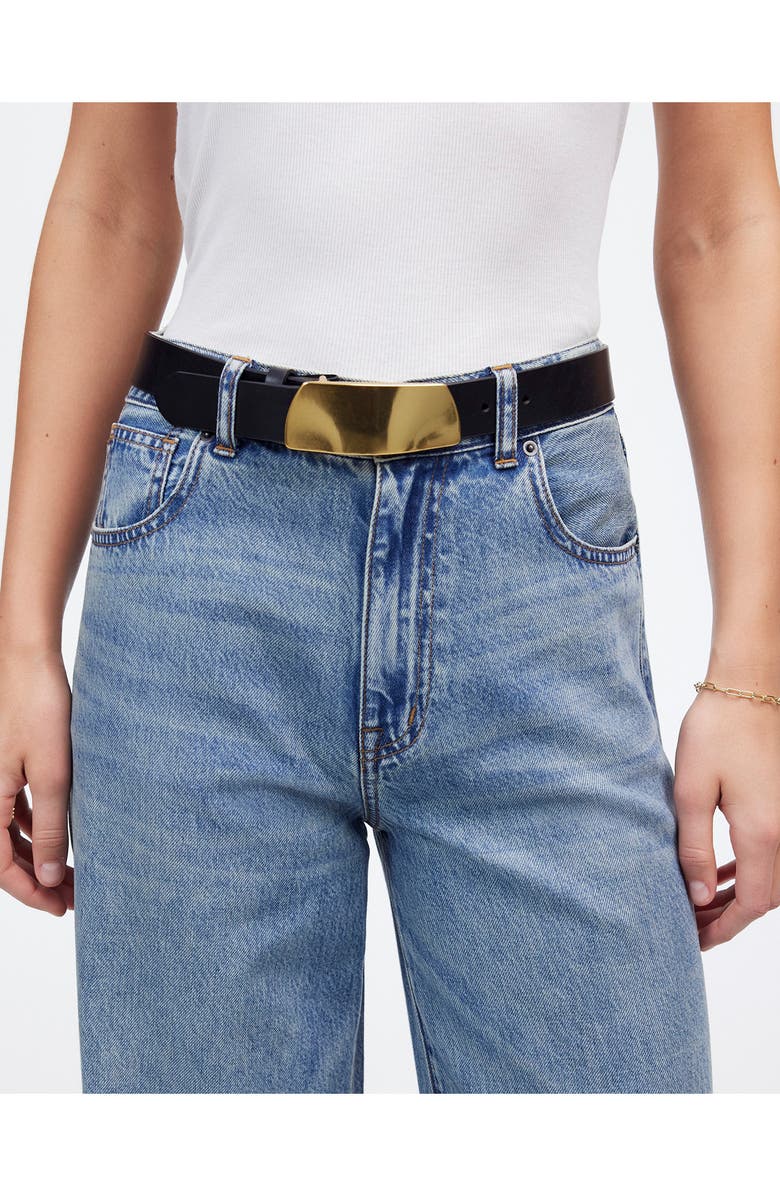 Madewell Organic Hardware Leather Belt, Alternate, color, True Black