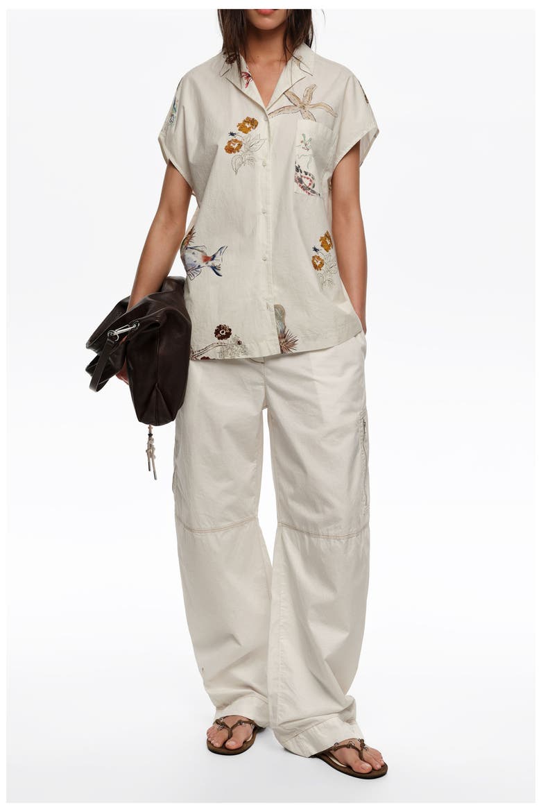 Seabed Cotton Cape Shirt, Alternate, color, SEABED OFF WHITE