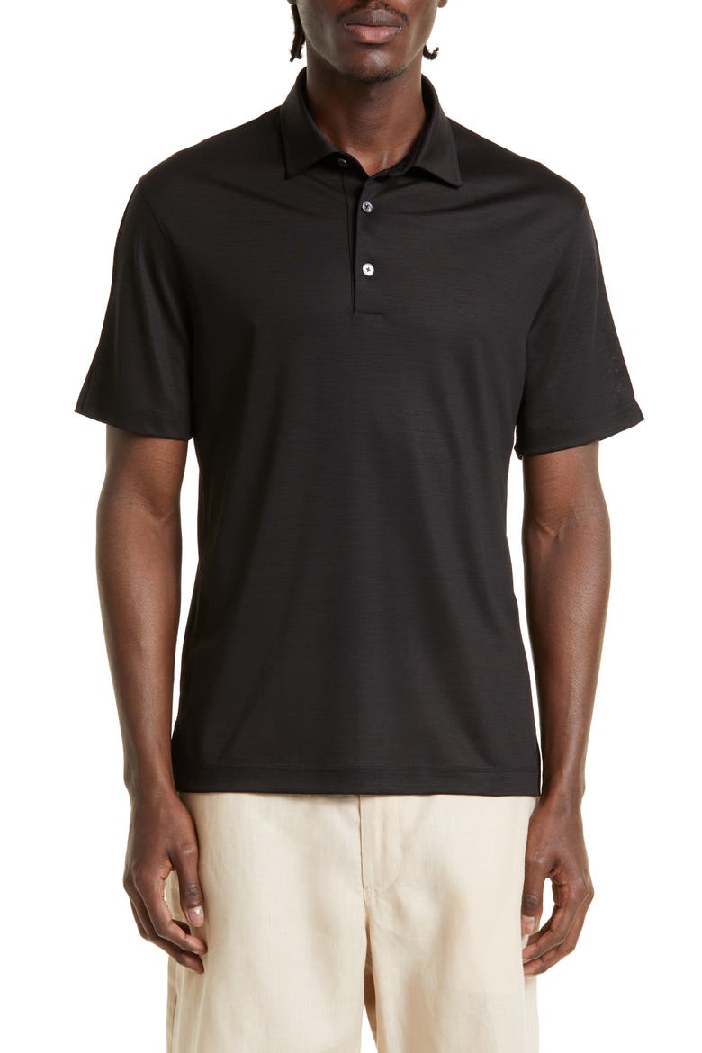 High Performance™ Wool Polo, Main, color, BLACK