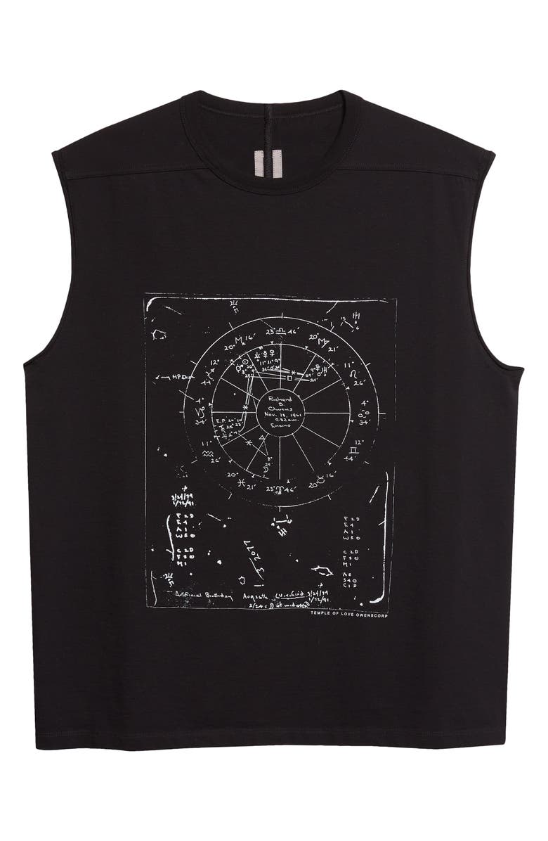 Rick Owens Brad Graphic Muscle Tank, Main, color, Black/ Milk