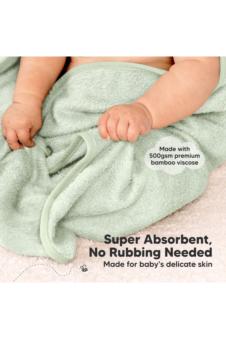 2-Pack Snuggle Hooded Towels, Alternate, color, Sage