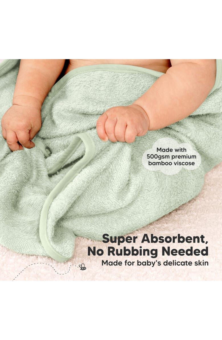 KeaBabies 2-Pack Snuggle Hooded Towels, Alternate, color, Sage