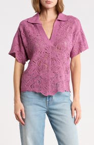 Democracy Short Sleeve Open Stitch Polo