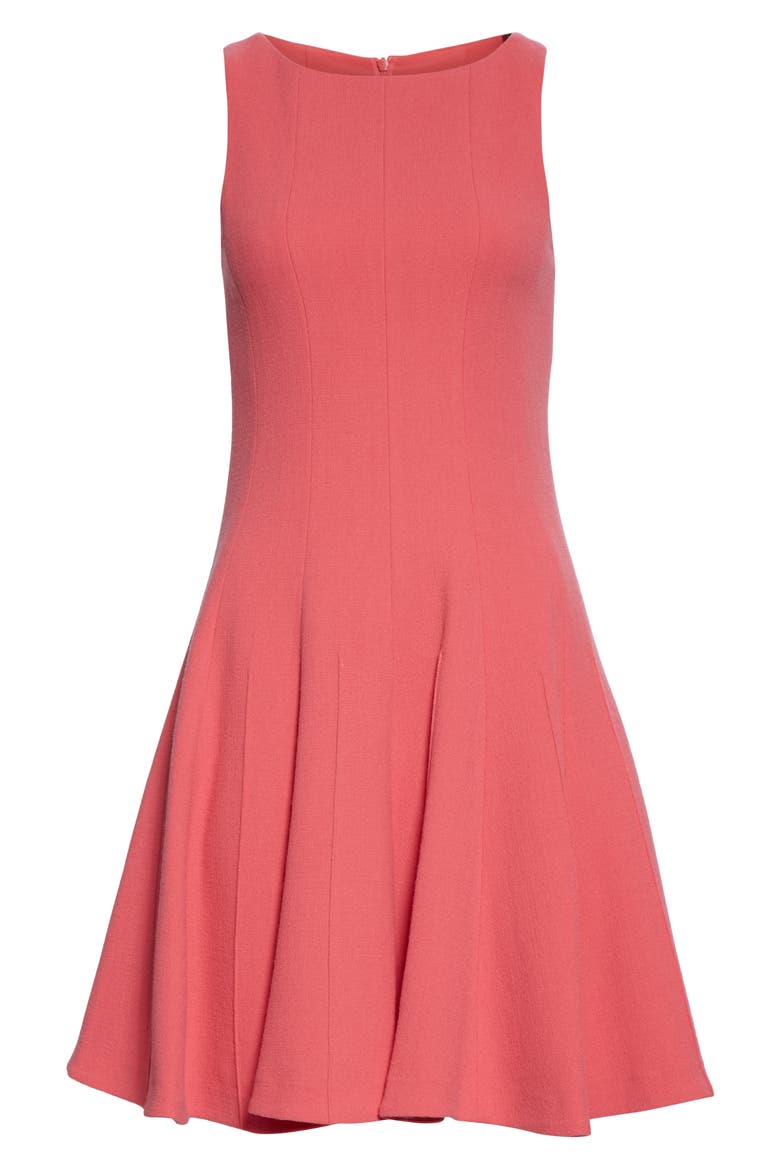 Wool Crepe Fit & Flare Dress, Alternate, color, STRAWBERRY