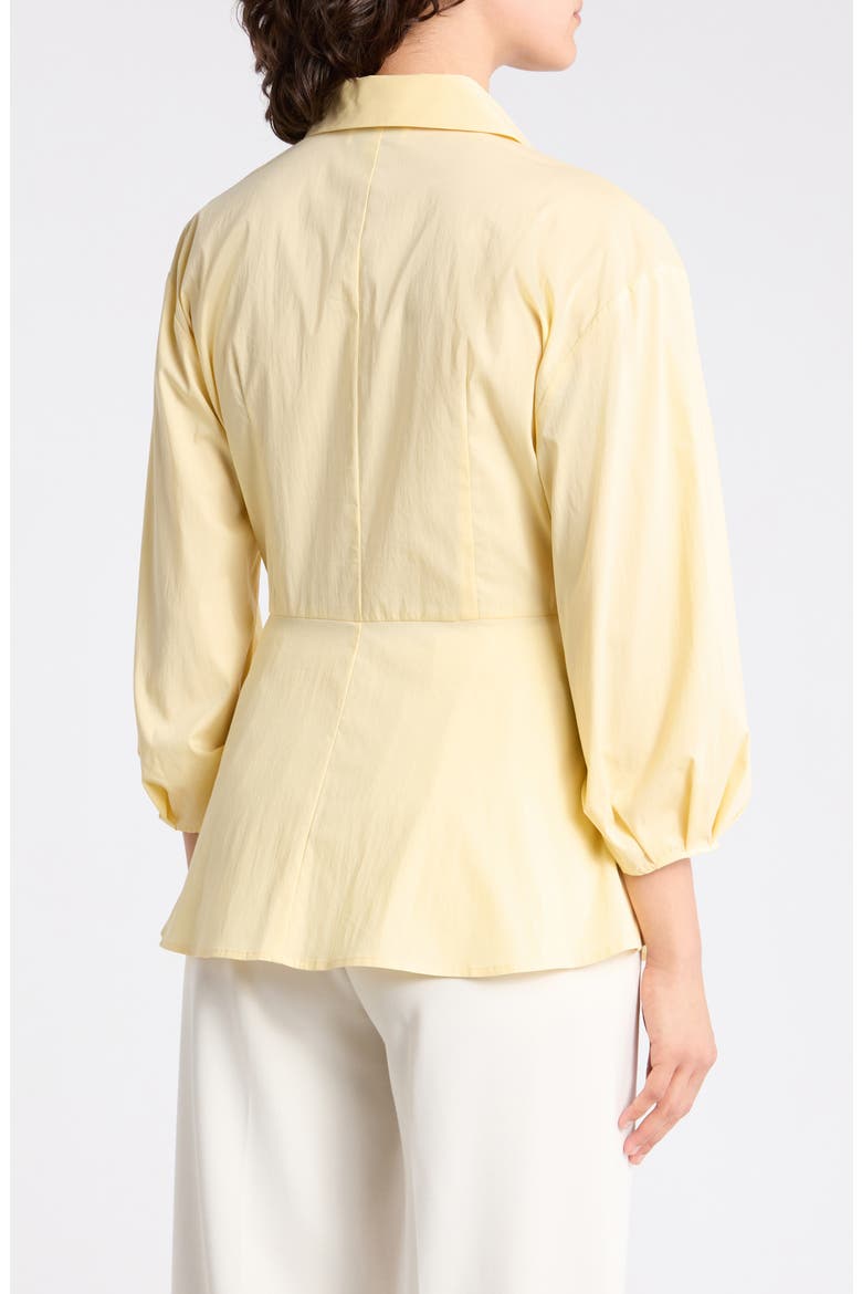 Draped D-Ring Faux Wrap Top, Alternate, color, BUTTERVEIL
