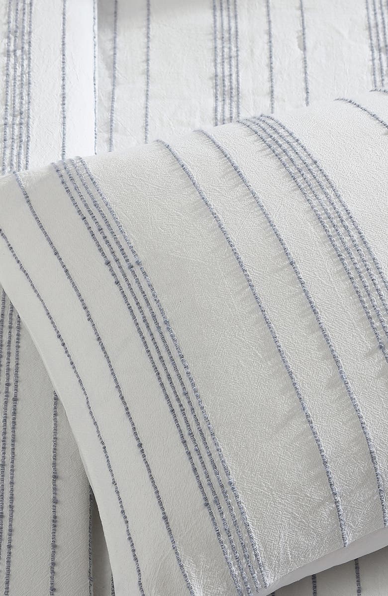 Tahari Mellie Stitch Stripe Cotton 3-Piece Comforter Set, Alternate, color, White/ Grey
