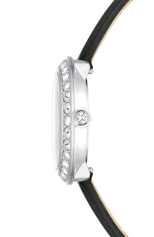 Swarovski Matrix Tennis Leather Strap Watch, 30mm