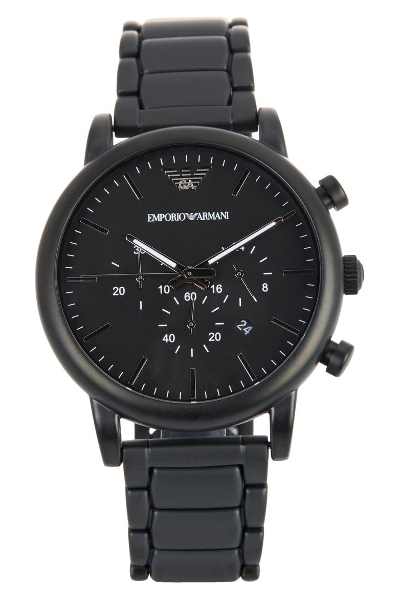 Men's Luigi Chronograph Watch, 46mm, Main, color, BLACK