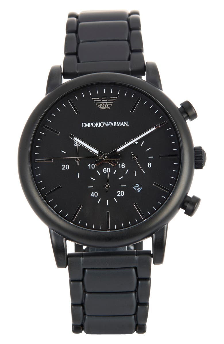 Emporio Armani Men's Luigi Chronograph Watch, 46mm, Main, color, Black
