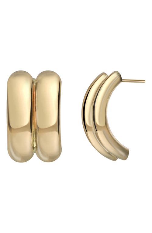 Bony Levy 14k Gold Double Line Stud Earrings In 14k Yellow Gold