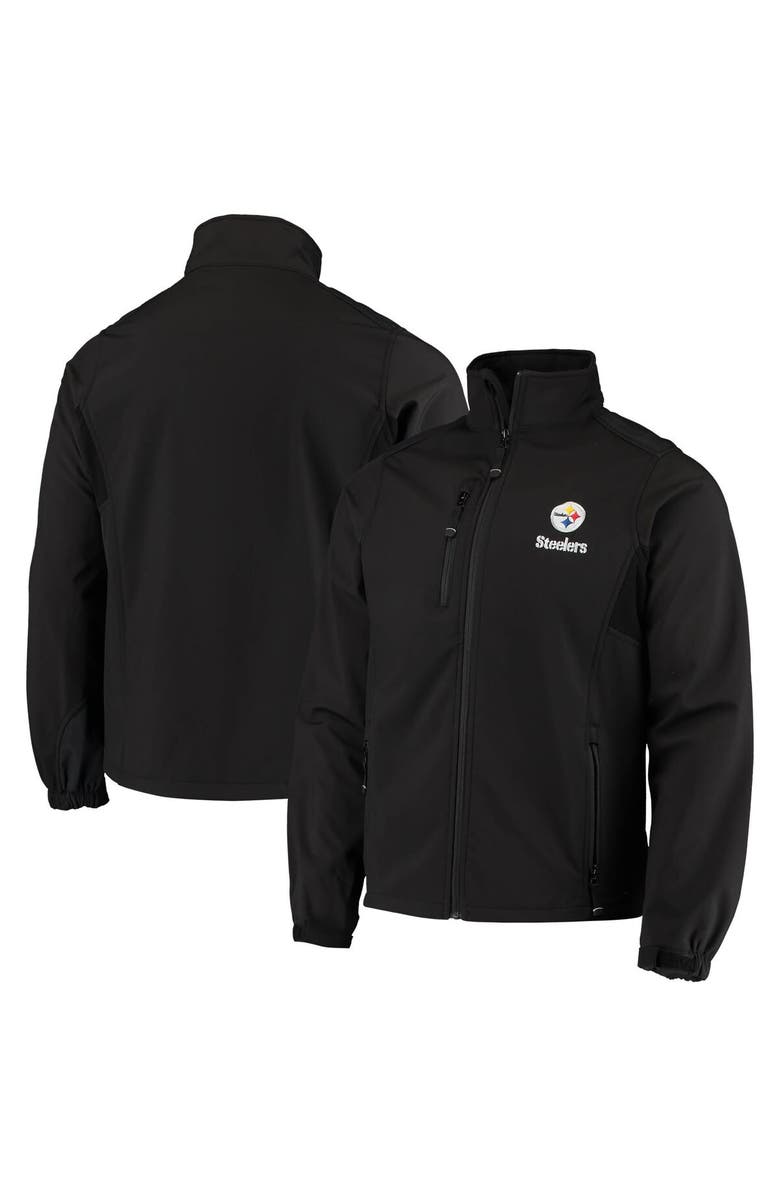 DUNBROOKE Men's Dunbrooke Black Pittsburgh Steelers Circle Softshell Fleece Full-Zip Jacket, Main, color, Black