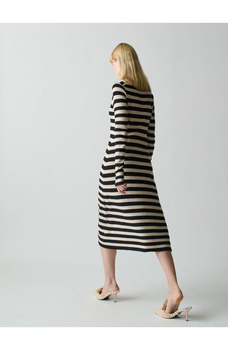 Lingua Franca Morrissey Textured Stripe Button-Thru Dress, Alternate, color, 