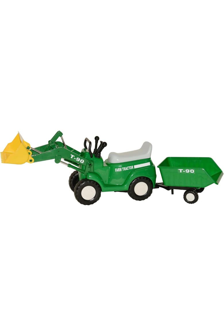 Farm Tractor With Big Scoop And Trailer Ride On, Alternate, color, Multicolored
