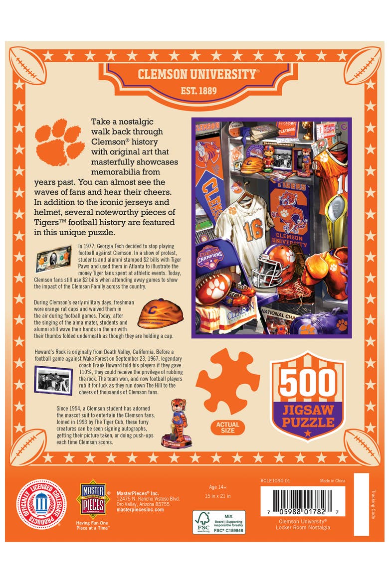 Clemson Tigers Locker Room 500pc Puzzle, Alternate, color, Multicolor