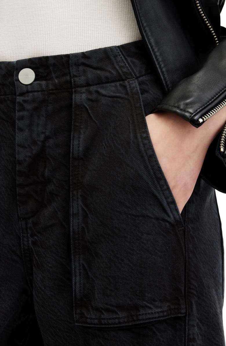 AllSaints Frieda Twill Cargo Joggers, Alternate, color, Black