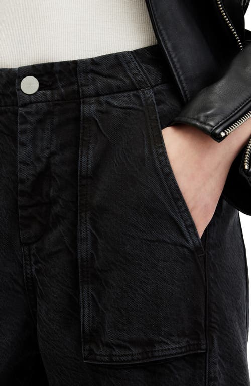 Allsaints Frieda Twill Cargo Joggers In Black