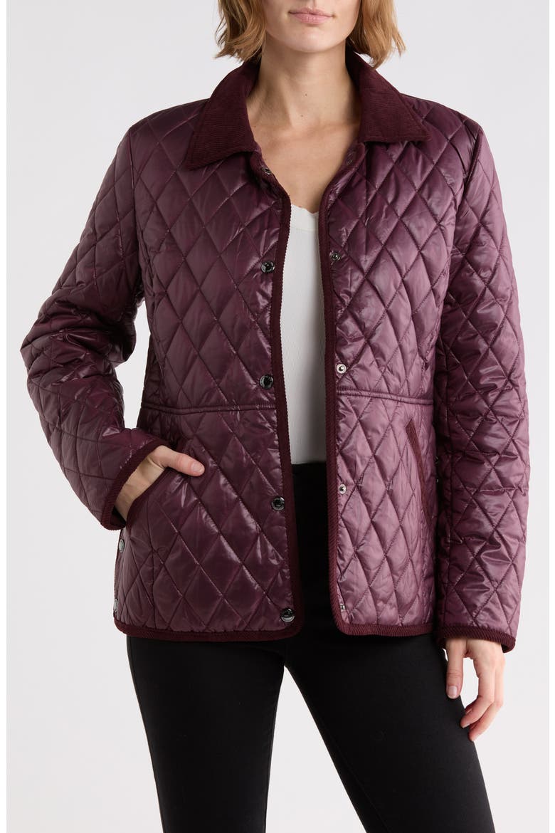 Quilted Snap Front Barn Jacket, Alternate, color, FRENCH BURGUNDY