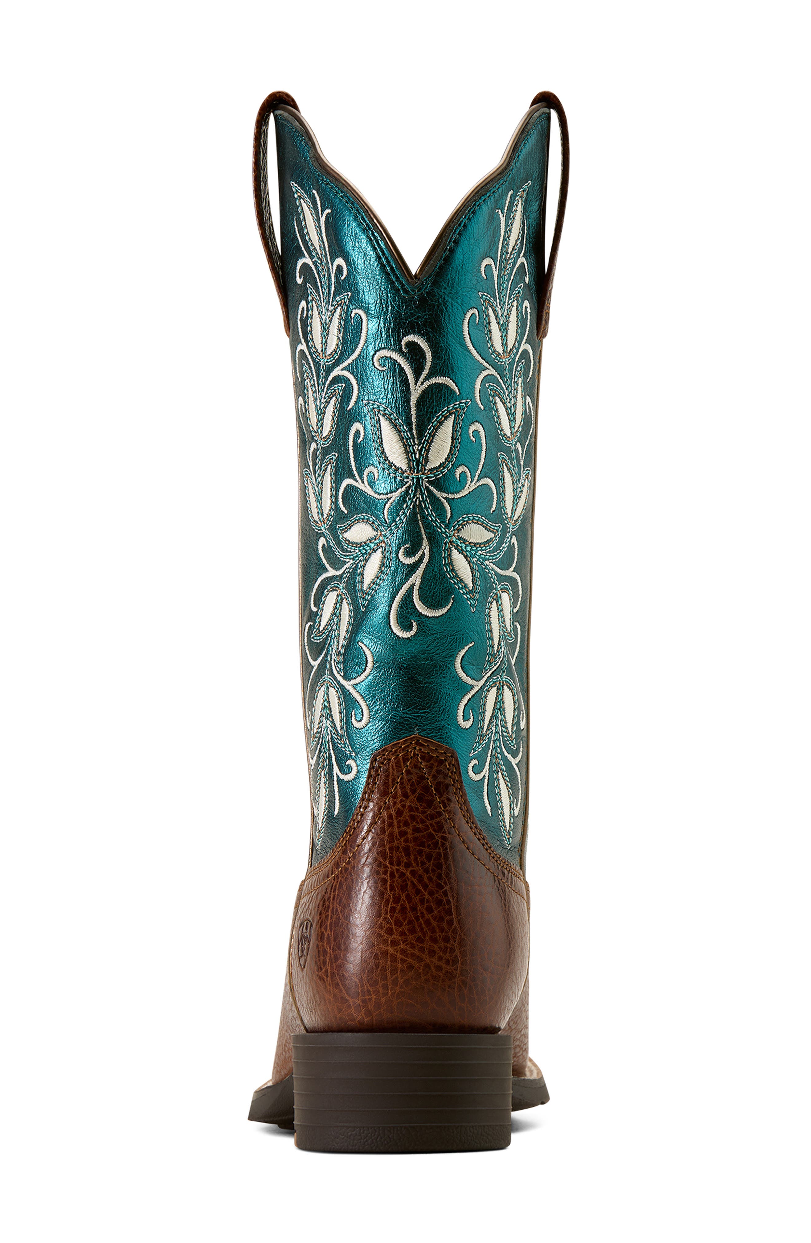 Ariat Round Up Holly Western Boot, Alternate, color, Beasty Brown/ Metallic Sea