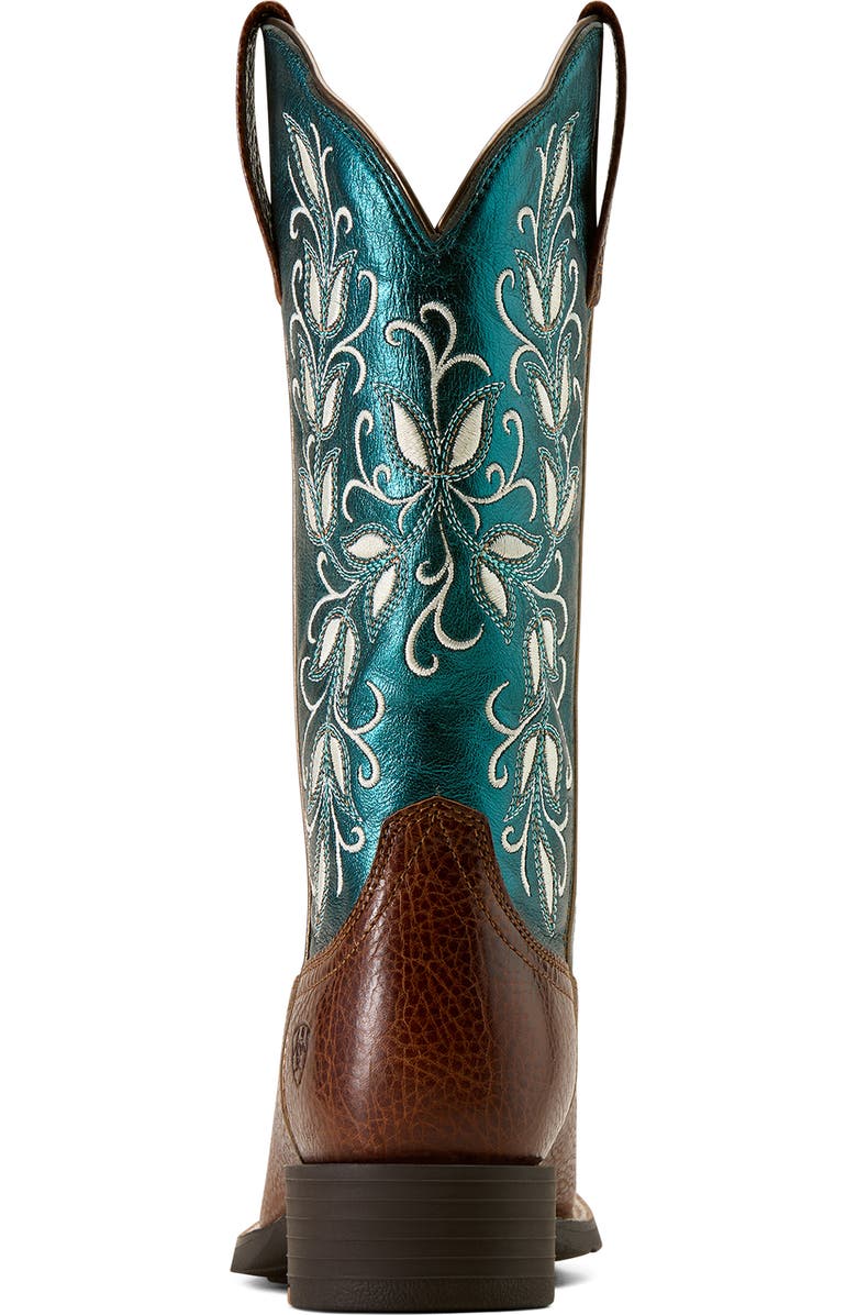 Ariat Round Up Holly Western Boot, Alternate, color, Beasty Brown/ Metallic Sea