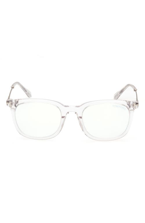 TOM FORD TOM FORD 50MM SQUARE BLUE LIGHT BLOCKING GLASSES