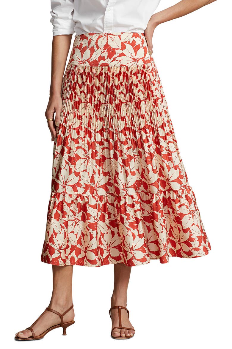 Camile Floral Print Pleated Skirt video