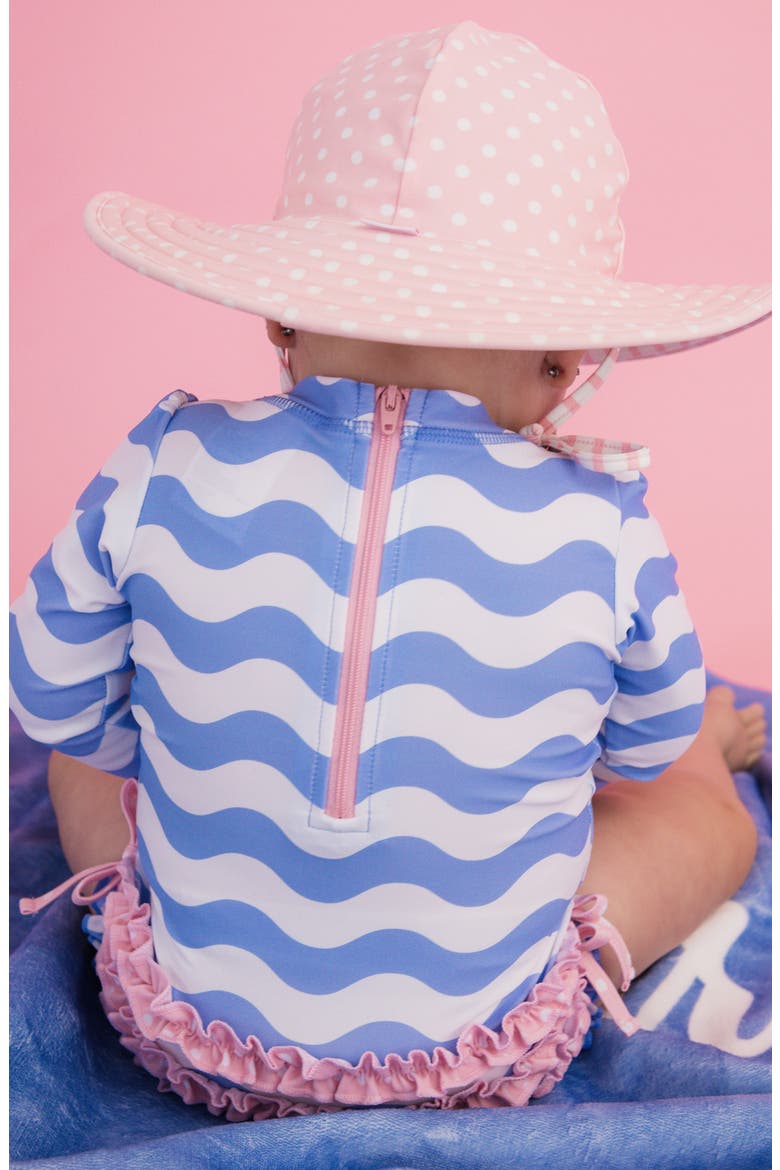 Kids' Periwinkle Long Sleeve One-Piece Rashguard Swimsuit, Alternate, color, BLUE