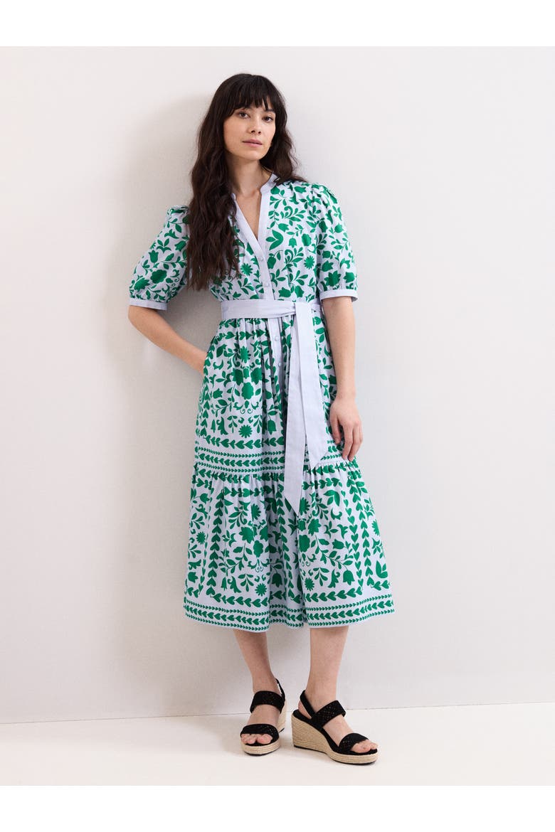 Trinity Printed Midi Dress, Main, color, Blue