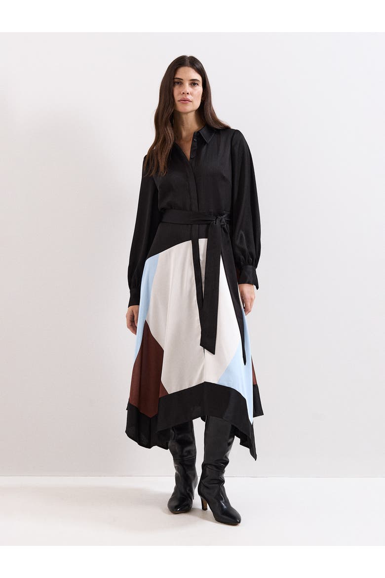 Samalie Satin Hanky Dress, Main, color, Black