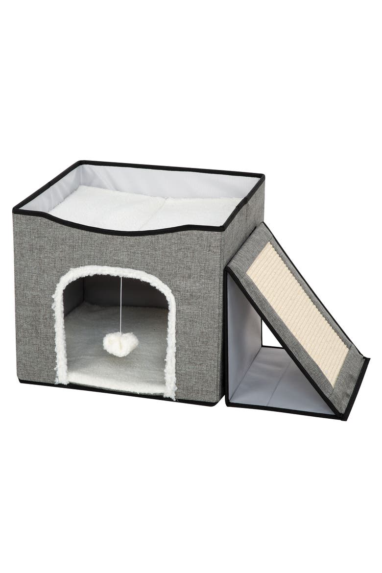 Foldaway Cat Condo & Play Center, Main, color, Gray