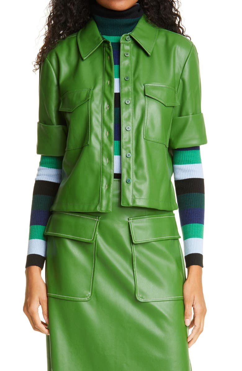 STAUD Rue Faux Leather Top, Main, color, 