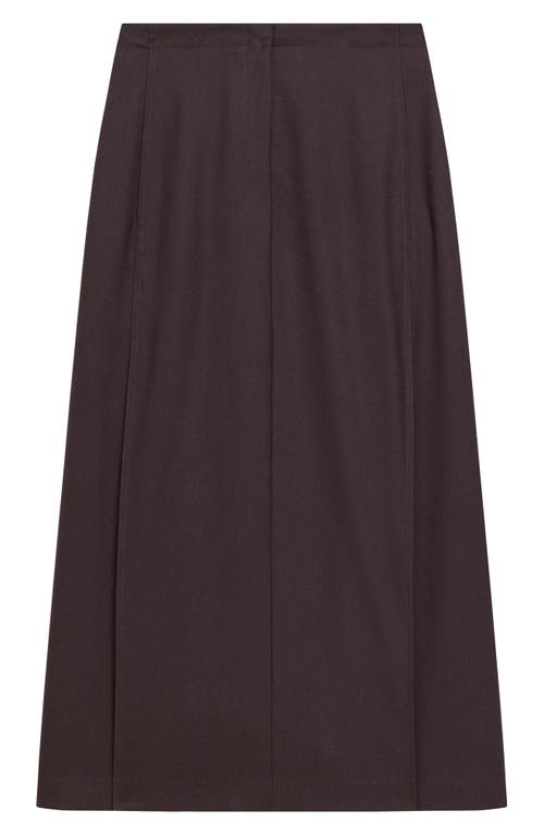 Theory Pleated A-line Skirt In Brown