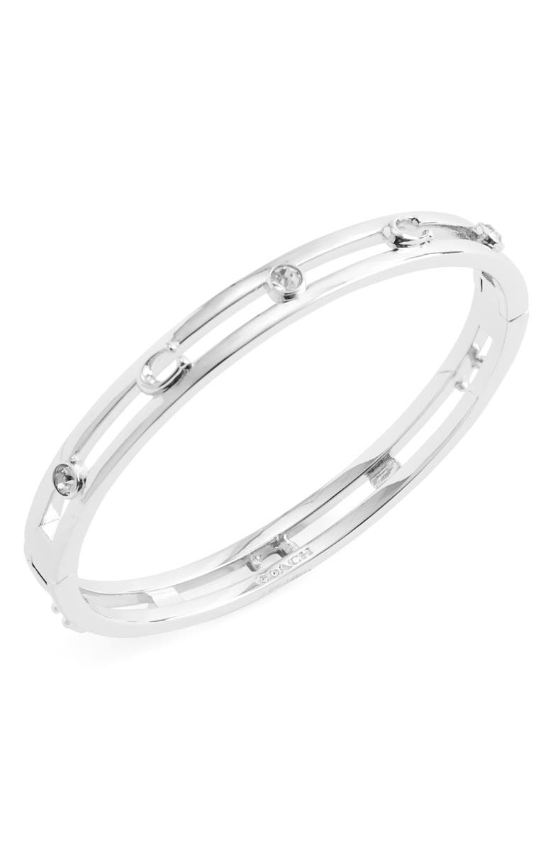 COACH Open C Hinge Bangle, Main, color, 