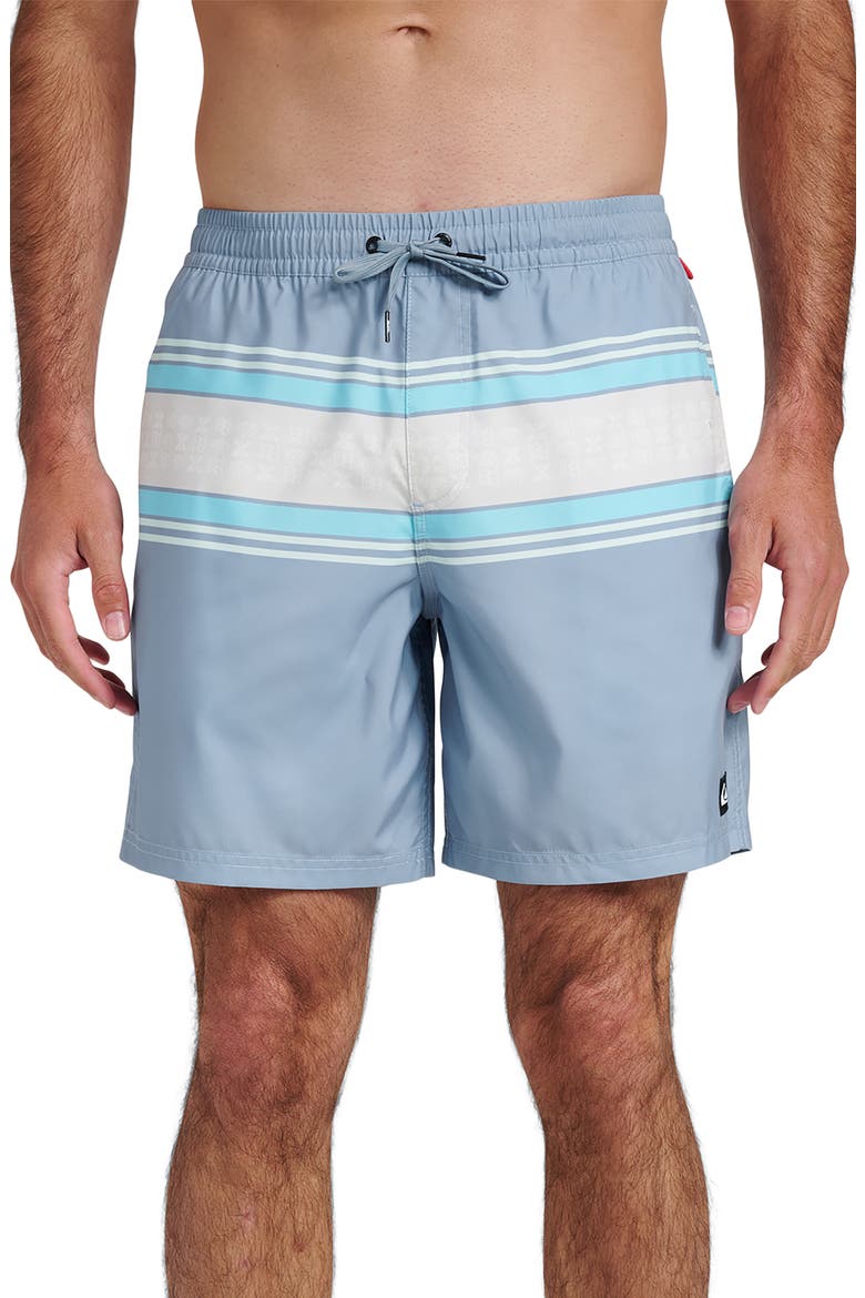 Everyday Stripe Volley Swim Trunks, Main, color, ASHLEY BLUE