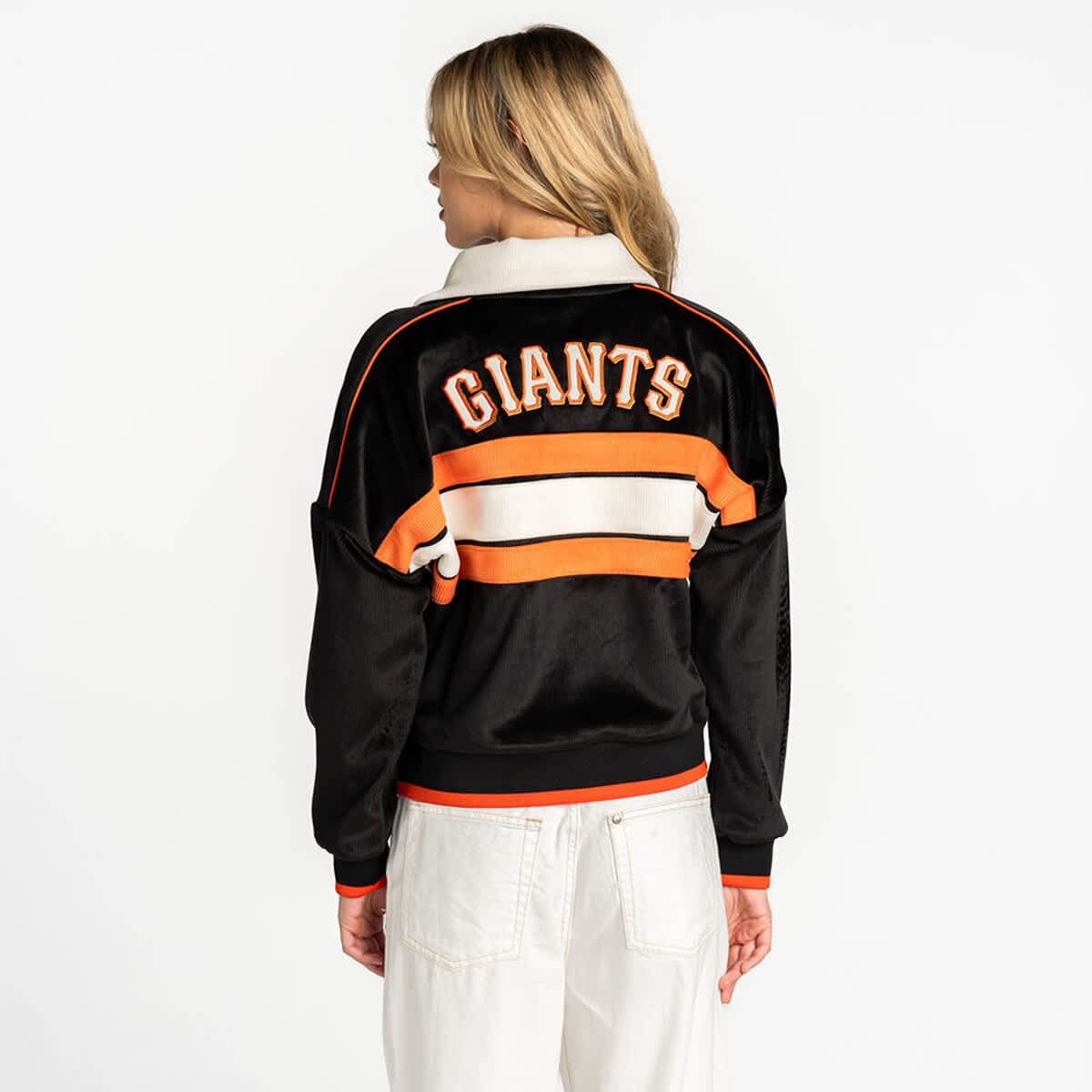 Women's The Wild Collective  Black San Francisco Giants Velvet Cord Full-Zip Jacket - image 2