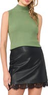 Vince Camuto Sleeveless Mock Neck Rib Sweater