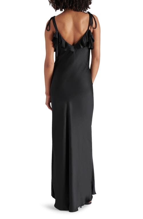 Steve Madden Adaline Ruffle Trim Maxi Dress In Black
