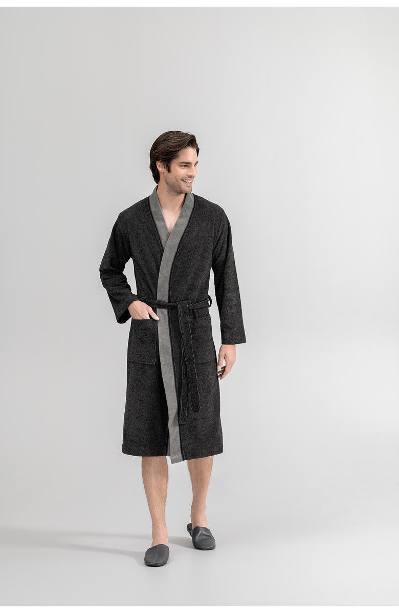 Togas Franco Men's Bathrobe, Alternate, color, Black