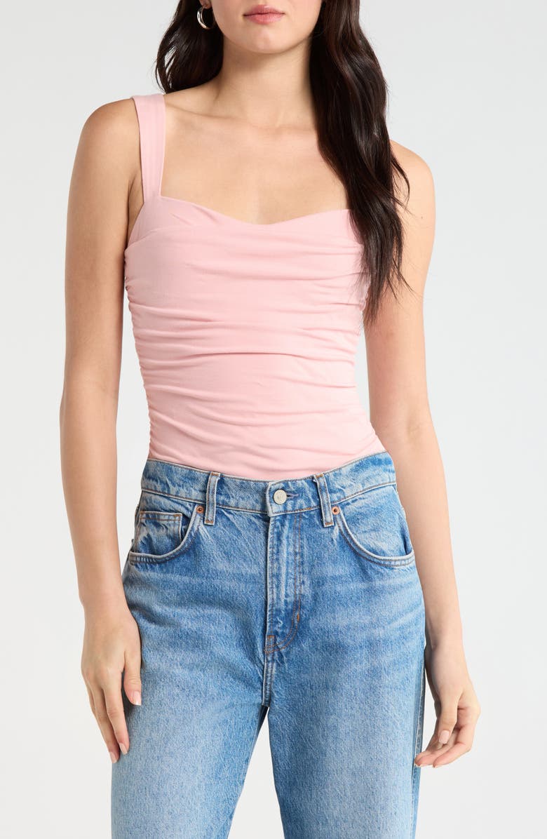 Reformation Trish Ruched Tank, Main, color, Lotus
