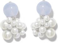 COMPLETEDWORKS Blue Lace Agate & Freshwater Pearl Drop Earrings